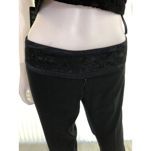 NWT Marciano Women's Suit Set 2 Pieces Black Lace Pants High Waist 2 Crop Top 8 - Picture 5 of 12